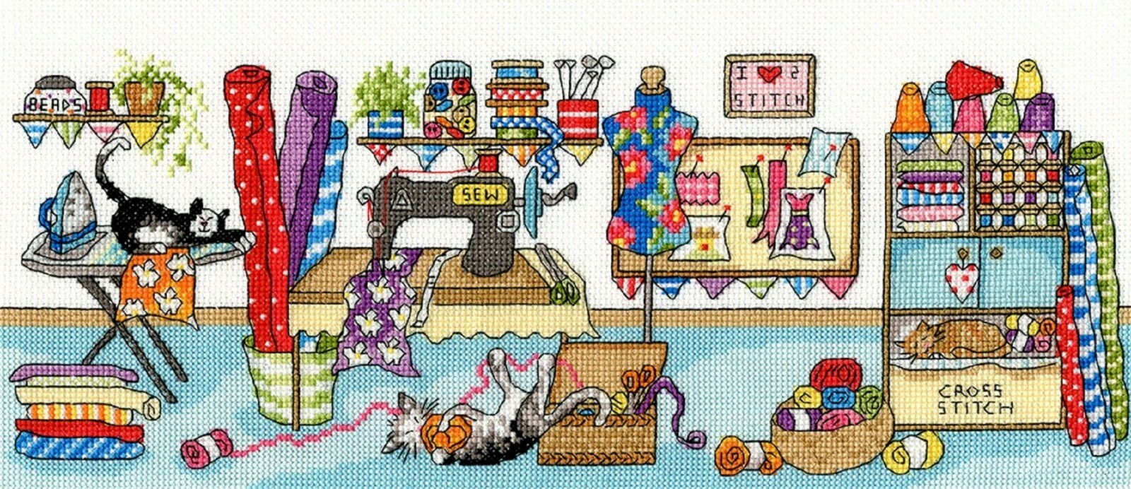 Bothy Threads XJR38 Sewing Fun Cross Stitch Kit by Julia Rigby