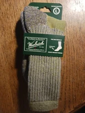 Woolrich socks unisex LG Large L The Big Woolly merino wool men women Thick Moss