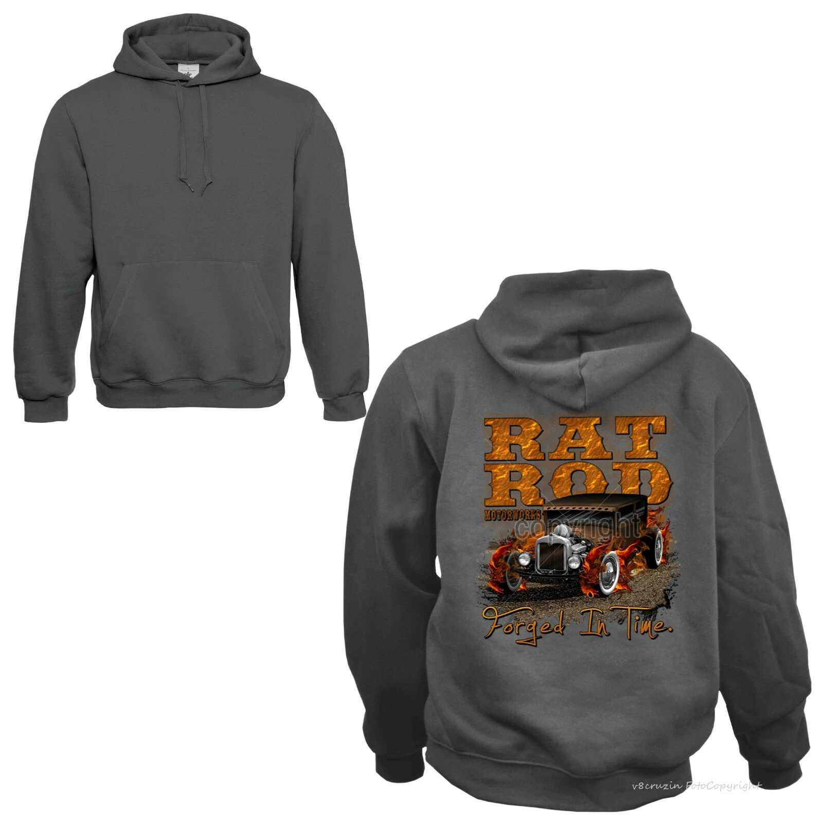 SACAI Felpa con cappuccio Hot Rod garage tuning officina *1290 grigio