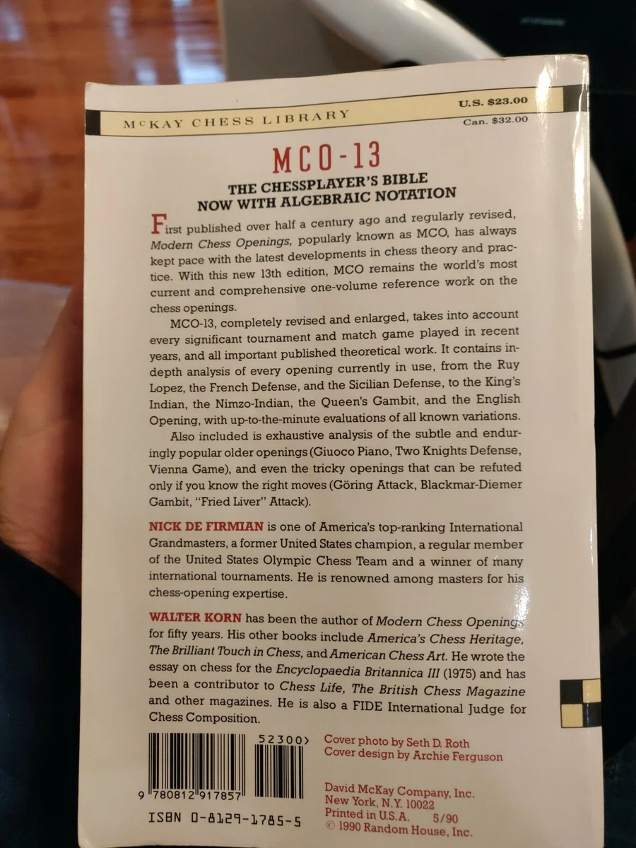 Modern Chess Openings: McO-13, 13th Edition - Nick Defirmian