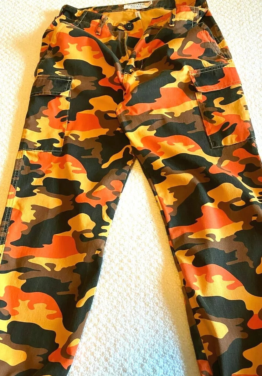 Pantalon camouflage femme orange hotsell