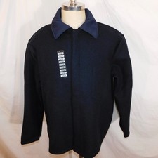 National Safety Apparel NSA Mens L Navy Blue Wool Coat FR C09WL