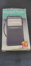 Vtg Realistic 12-614 AM FM Portavision Pocket Radio VHF TV Sound in Org. Box
