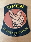Vintage Michelin Tyres Advertising Sign Metal Porcelain Enamel