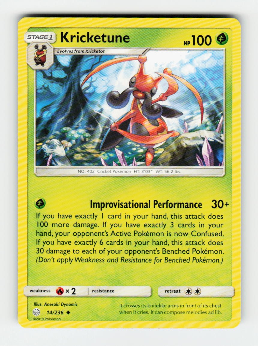 Kricketune SM - Cosmic Eclipse 14/236 Pokemon Uncommon NM