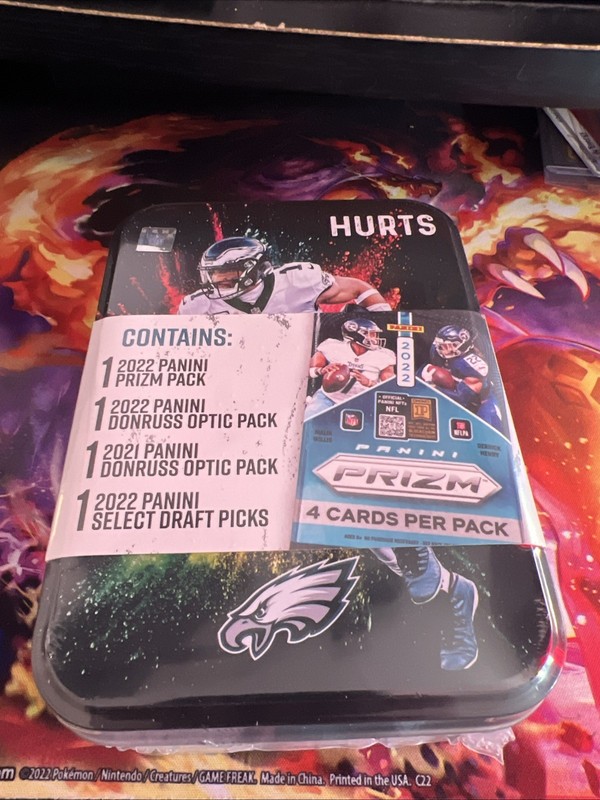 2022 Panini Football Jalen Hurts Collectors Tin - w/ 4 Packs - New, Sealed