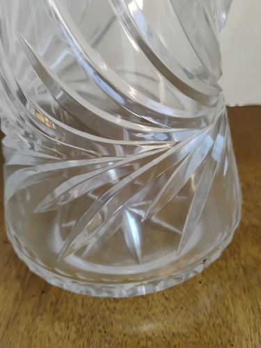 Vintage German MadeElegant Hand Cut Lead Crystal Faceted Swirl Pattern NIB! - Picture 6 of 14