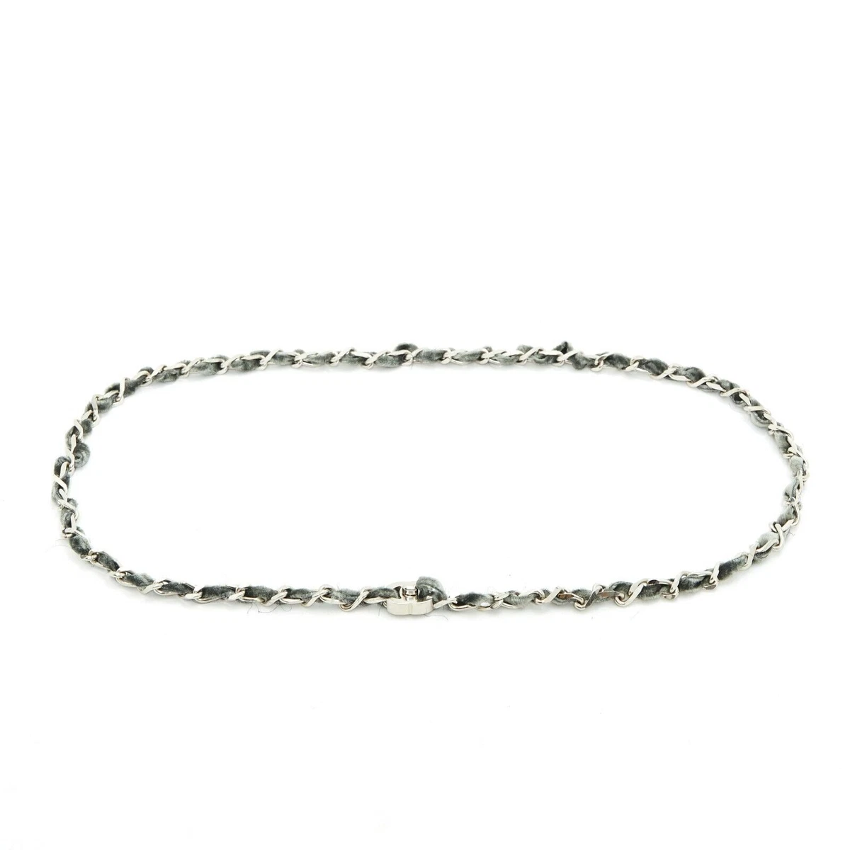Chanel Cube Record Chain Belt Silver 04S 145828 Chanel White Chain Belt with CC Logo Silver Hardware main image 3