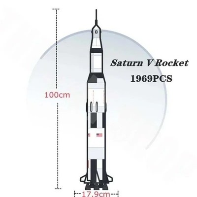 NASA Apollo Saturn V Weltraumrakete (92176) 1969 Teile Bausteine