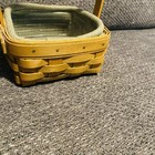 Longaberger  7-1/2" Square Handle Basket with Liner and Protector 2003 Signed — photo 4