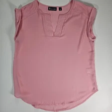 New York And Company Top Womens Size Small Light Pink Sleeveless Feminine Blouse