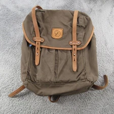 Fjallraven Rucksack No 21 Medium G-1000 Brown Backpack Leather Straps Canvas