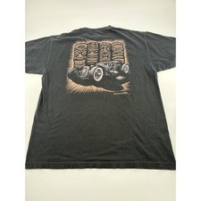 BOMONSTER Hot Rod Tiki Scratchboard Artist T-Shirt Black Mens Large Made in USA