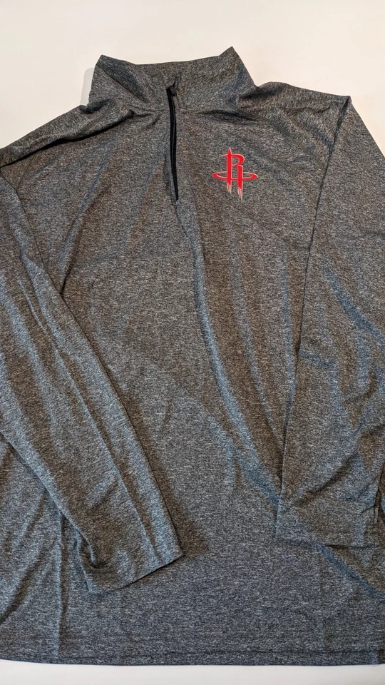 HOUSTON ROCKETS NBA UNK 1/4 ZIP PULLOVER MOCK NECK SIZE L SHIRT NWT $30 MSRP - Image 2 of 4