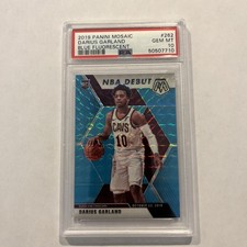 2019-2020 Panini Mosaic Darius Garland Blue Fluorescent /15 PSA 10 Rookie #262