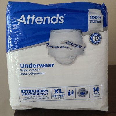 Attends Extra Heavy Incontinence Underwear Pull-Up XL Large 14 COUNT  Fast  SHIP