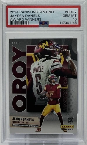 Jayden Daniels Rookie PSA 10- 2024 Panini Instant ‘Award Winners-OROY’ -Electric