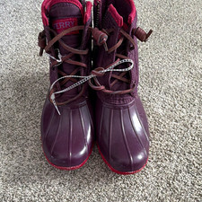 Sperry Saltwater Water Resistant Duck Boots Purple Women s US 5 STS86706