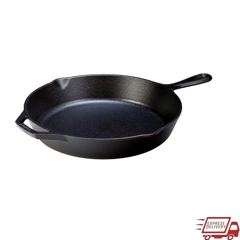 Seasoned Cast Iron Skillet Nonstick Oven Induction Camping Cookware 12 Inch New