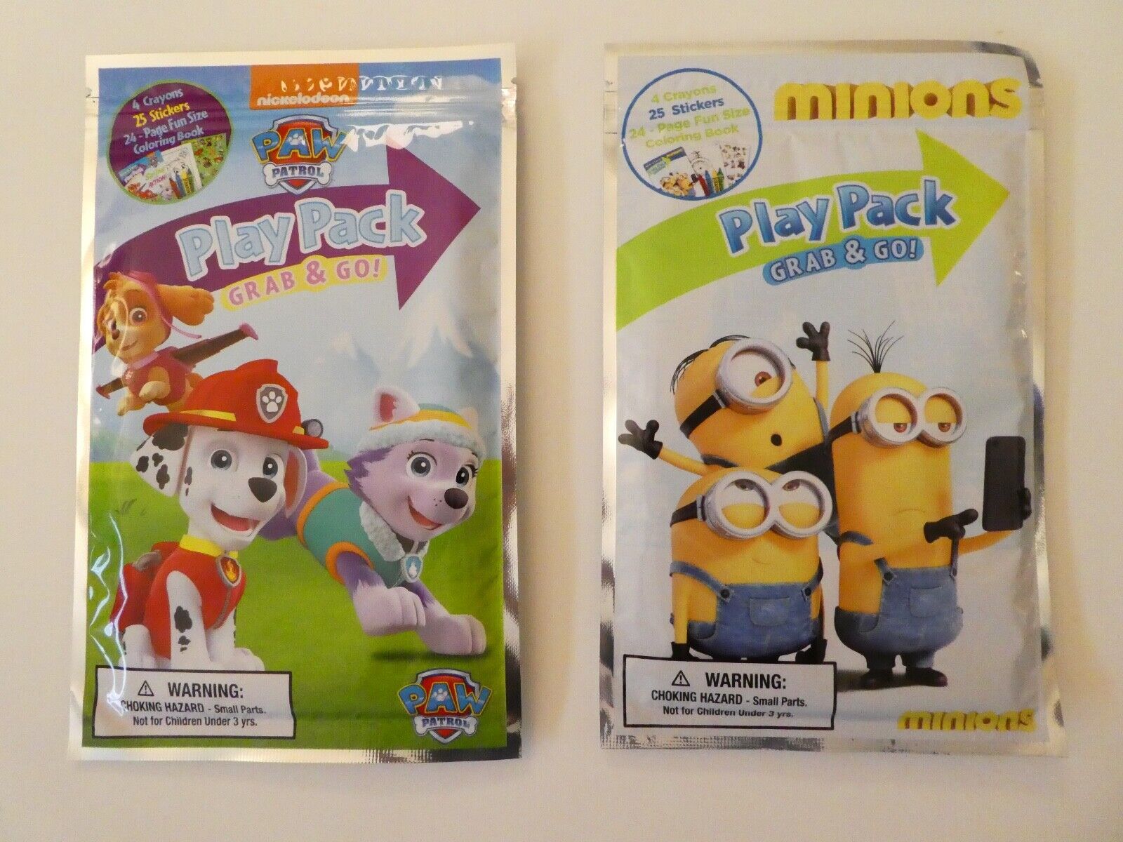 Play Pack Grab and Go(U PICK) Minions or Paw Patrol New