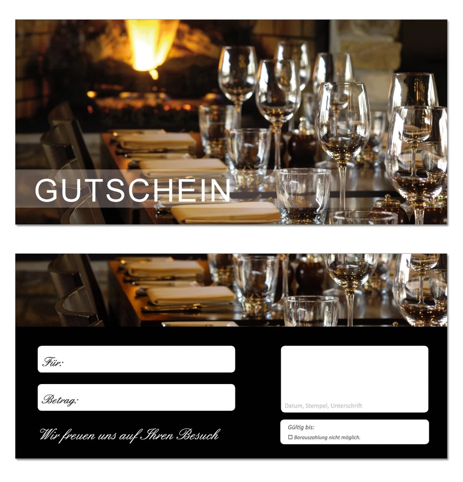 LYSCO® 50 x Geschenkgutscheine (Gastro-657) TOP Gutscheine für Gastronomie Restaurant