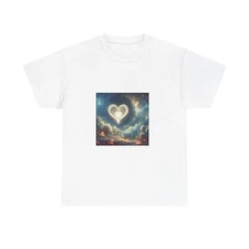 Cosmic Heart Unisex Tee – Soft Cotton Space Shirt, Perfect Gift for Astronomers
