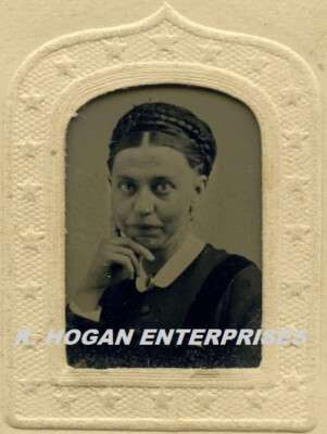 Vintage 1800's PURITAN LADY JERSEY CITY NJ NEW JERSEY TINTYPE PHOTO N3S