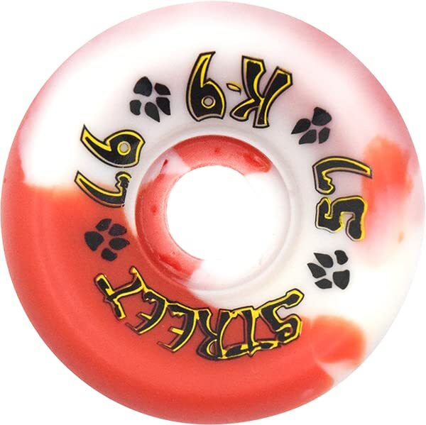 Dogtown K-9 Cruiser 57mm 97a RED/WHT Swirl Wheels Set | eBay