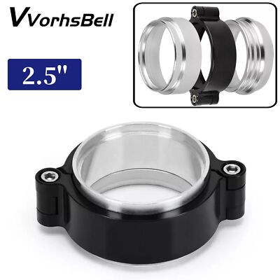 2.5'' Aluminum HD Clamp Intake V-band +Flange for Turbo / Intercooler Pipe Black