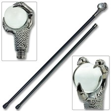 Claw Walking Cane 37 in Staff With Crystal Ball