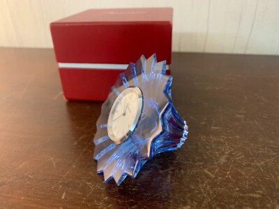 Sky Blue Clock Model Thousand Nights Mathias In Baccarat Crystal