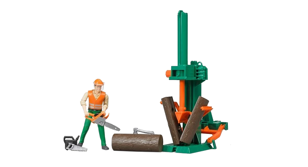New Bruder Toys Bworld Logging Set w/ tools & Man 62650 | eBay