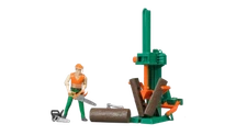New Bruder Toys Bworld Logging Set w/ tools & Man 62650
