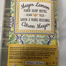 Home And Body Co Meyer Lemon Hand Soap  Citron Meyer 64 fl oz 1892 ml Refill