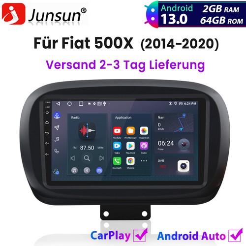 Für Fiat 500X 2014-2020 Carplay Android13 Autoradio GPS NAVI BT DAB+ WIFI 2+64GB - Bild 1 von 18