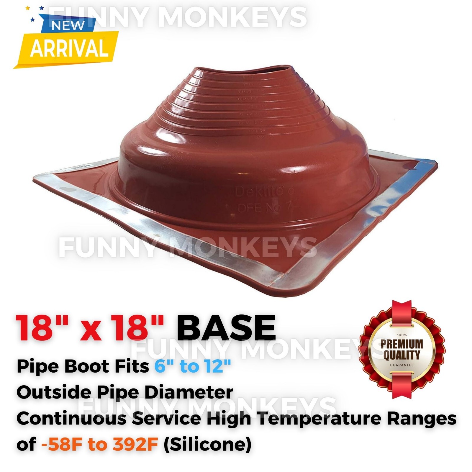 Silicone Metal Roof Insulated Pipe Flashing Square Base for Wood Stove Fireplace