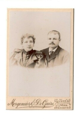 X4 Kabinettfoto * Junges Paar * Winona Minn. um 1900