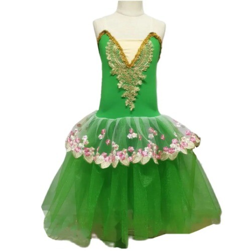 New Ballet Dance Costume Green Tutu Skirts Fluffy Modern Dance Princess Skirts - Picture 9 of 33