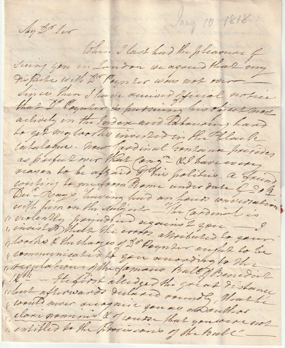 1818 CON CORNICE ROSSA MISSENT TO EXETER PETER GANDOLPHE LORD CLIFFORD CASTELLO UGBROOKE - Foto 2 di 4