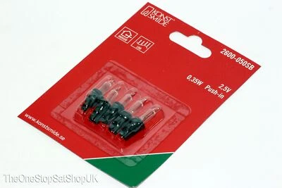 5 x Konstsmide 2.5V 0.35W Push In Notched Clear Fairy Light Bulb For Set 2117