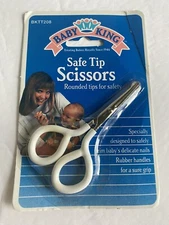 Vintage Baby King Safe Tip Scissors 1991 Trim Baby’s Nails Rubber Handles