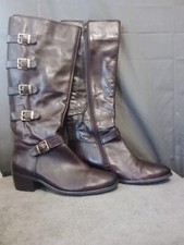 Womens Arturo Chiang Buckled Brown Riding Boots