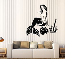 Vinyl Decal Wall Sticker Marine Design Mermaid Shell Anchor n426 