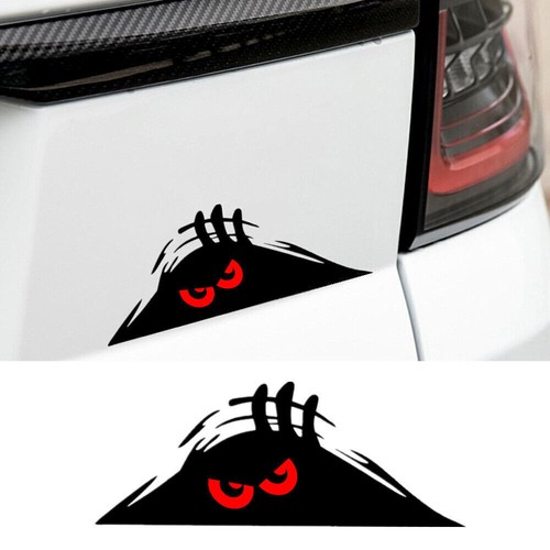 1x Funny Red Eye Peeking Monster Car Door Edge Window Bumper Vinyl Decal Sticker - Picture 6 of 11