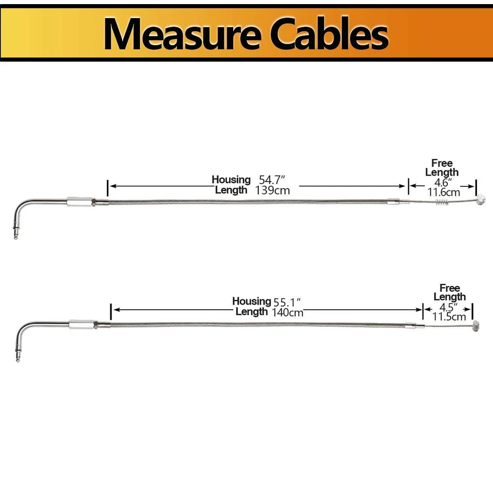 140cm Throttle Cable Fit For Harley Softail FXST Dyna FXD 1996-2010  - image 3 of 4