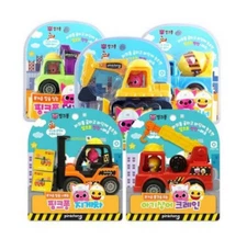 Pinkfong Mini Heavy Vehicle 5Set Forklift/Crane/Truck Mixer/Excavator/Dump Truck