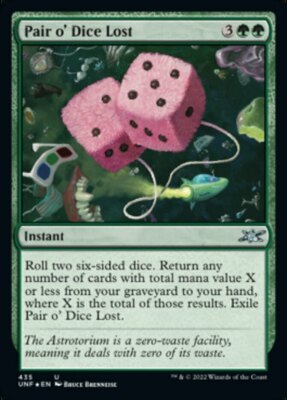 Mint/Near-Mint, English - 1 x MTG Pair o' Dice Lost - Galaxy Foil Unfinity 