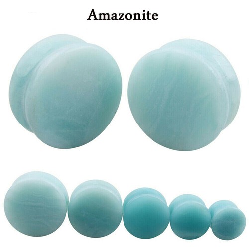 6MM - 16MM STONE EAR PLUG NATURAL STRETCHER TUNNEL TAPER SADDLE TIGER EYE PLUGS - Picture 9 of 37