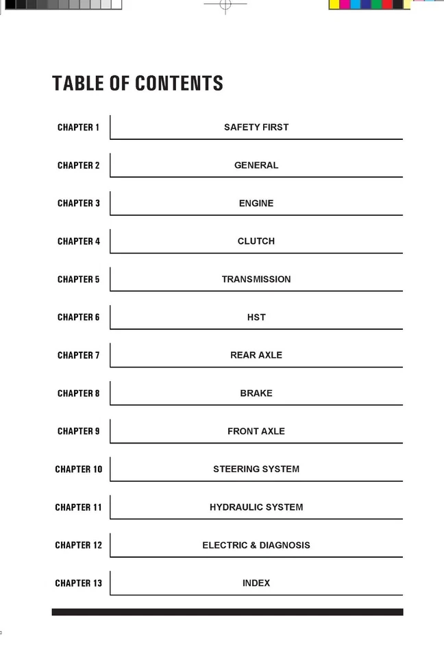 2610 3510 4010 CK Tractores Manual de taller de reparación técnica Se adapta a Kioti - PAPEL  Foto 3 de 4