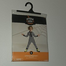 NEW Striped Jumpsuit Halloween Costume Boy Girl Small Black White Beetlejuice